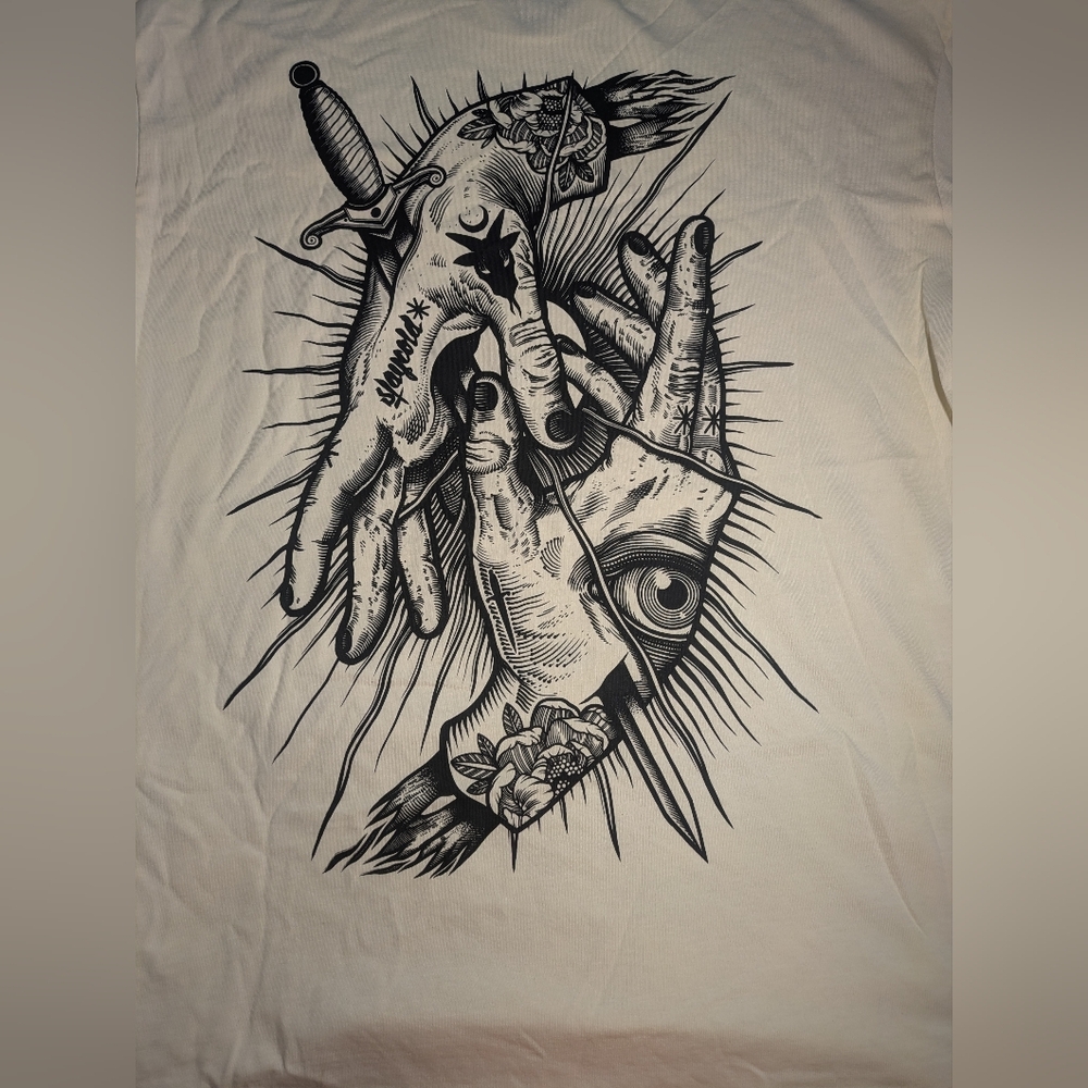 Stay Cold Apparel Tattoo Art Cream Short Sleeve Tee Size 2XL